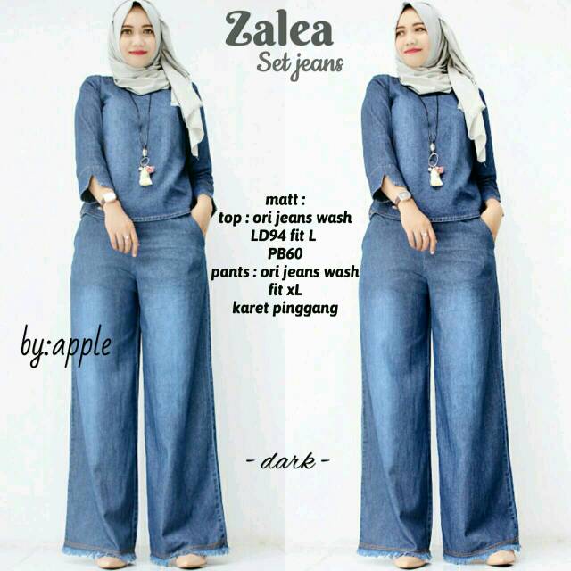 BAJU HIJAB SETELAN ZALEA SET JEANS