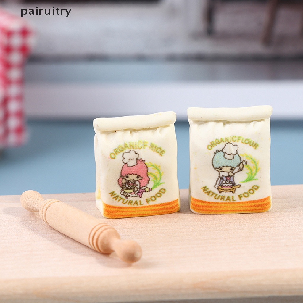 Prt 1 Set Miniatur Kantong Tepung Skala 1: 12 Untuk Dekorasi Dapur Rumah Boneka