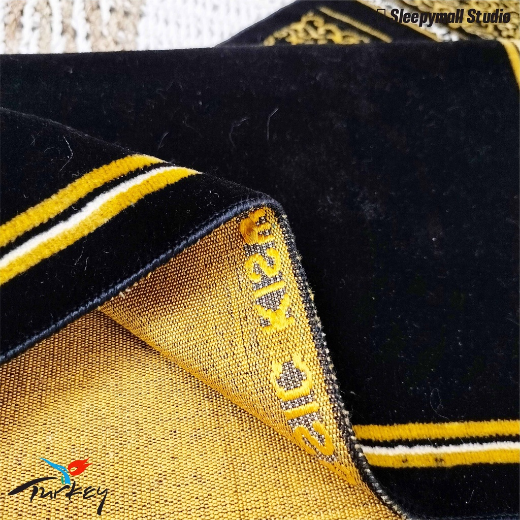 Sajadah Hitam Kiswah Murah Sajadah Bludru Turkiye Premium Sajadah Kiswah uk 70 x110 cm