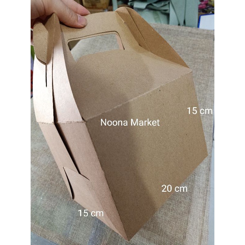 

Box Kraft / Dus Rakit Coklat/ Dus Cake / Dus Tart Dengan Pegangan 20 x 15 x 15 cm