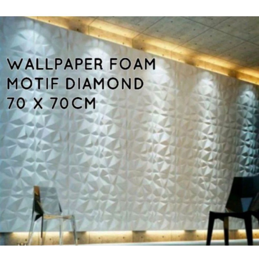 WALLPAPER 3D MOTIF DIAMOND 70X70CM TEBAL 5MM