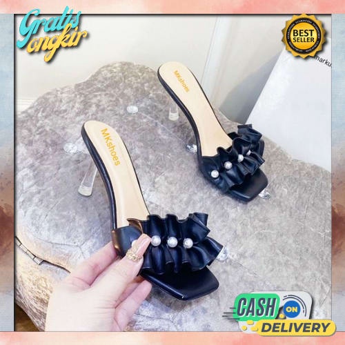 Sepatu Sendal Sandal Sendal Slop Zara Heels Hels Hils Wanita 7Cm Nude Transparant Kekinian Import Ha