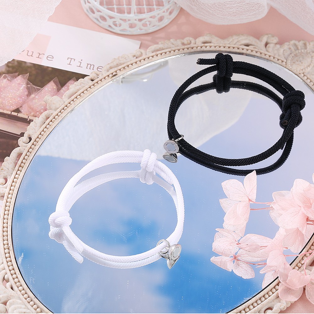 Gelang Magnet Suction Stone Adjustable Gaya Korea Untuk Pasangan