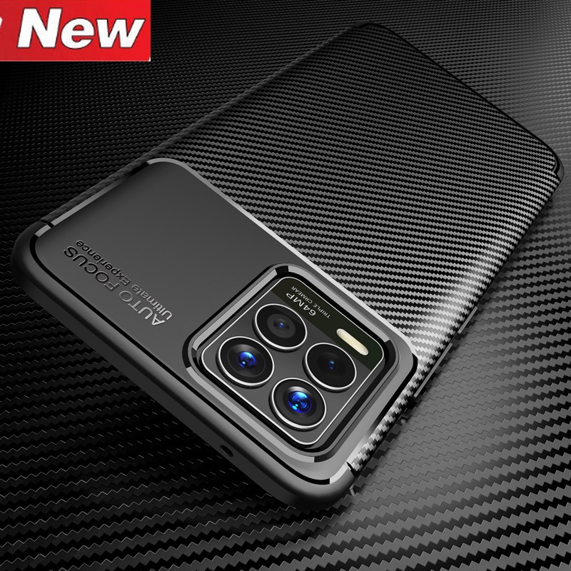 Soft Case Bahan Silikon Tekstur Carbon Fiber Shockproof Untuk OPPO Realme C21 C21Y 8i 8 Pro Realme 8 4G 8Pro