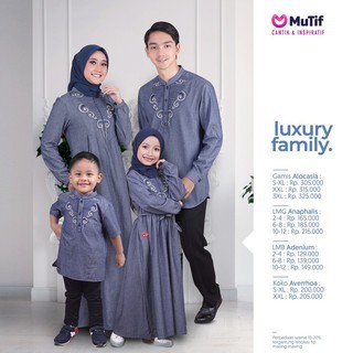 Sarimbit Keluarga Denim MUTIF LUXURI FAMILY Bonus Masker Mutif