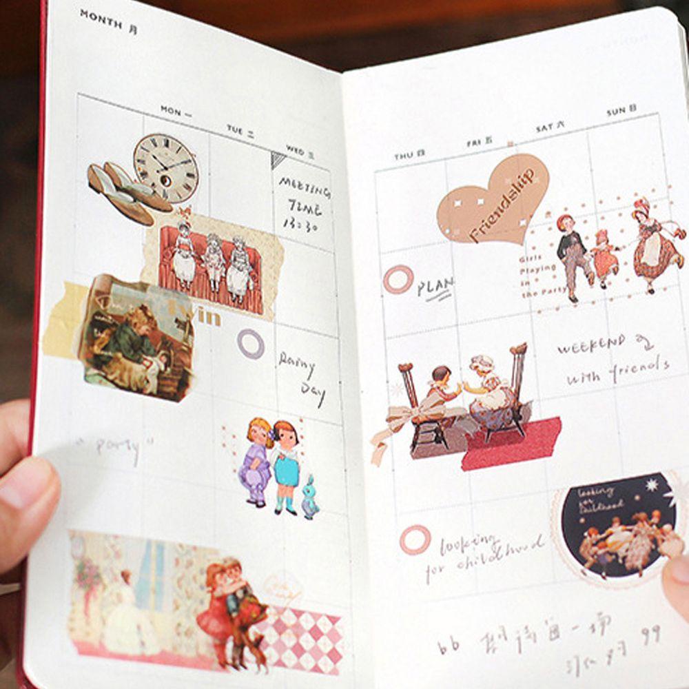 Agustina Vintage Tape Diary Pita Label Dekoratif Scrapbooking Tangan Akun DIY Bahan Tape Stiker Masking Tape