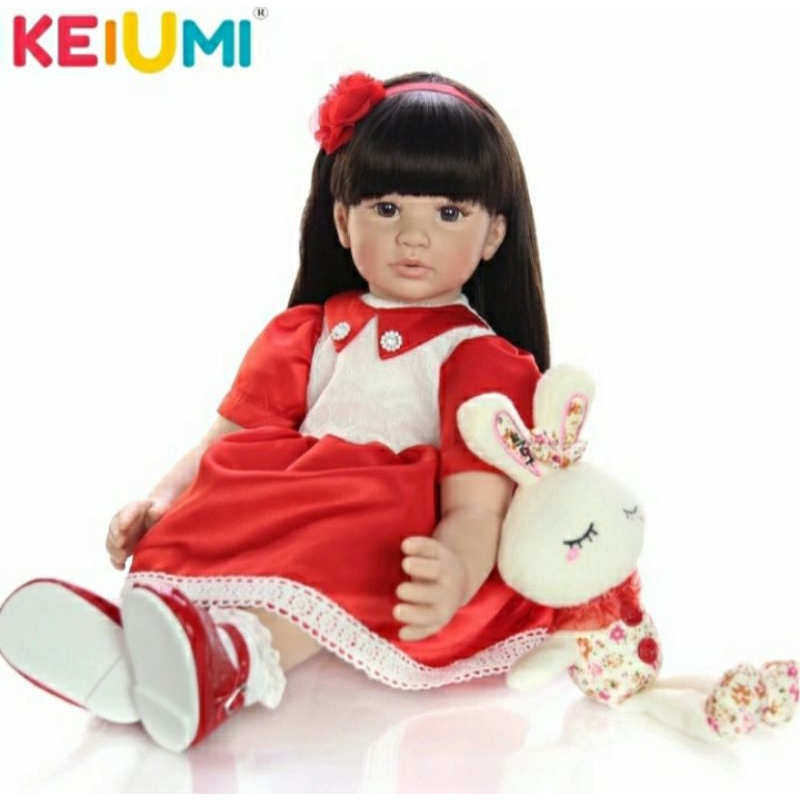 Boneka Bayi silikon mewah dress merah / baby reborn / reborn doll / boneka cantik