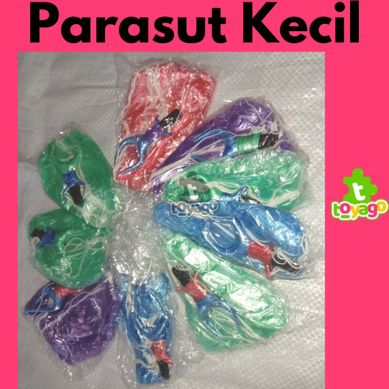 Parasut Kecil/terjun payung Mainan Anak Isi +-100 Pcs Grosir Murah