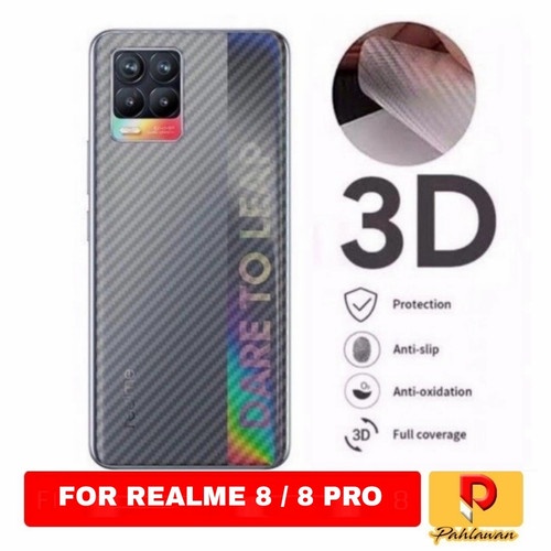 Garskin Carbon Skin Carbon Realme 8 dan Realme 8 Pro Skin Handphone Warna Putih