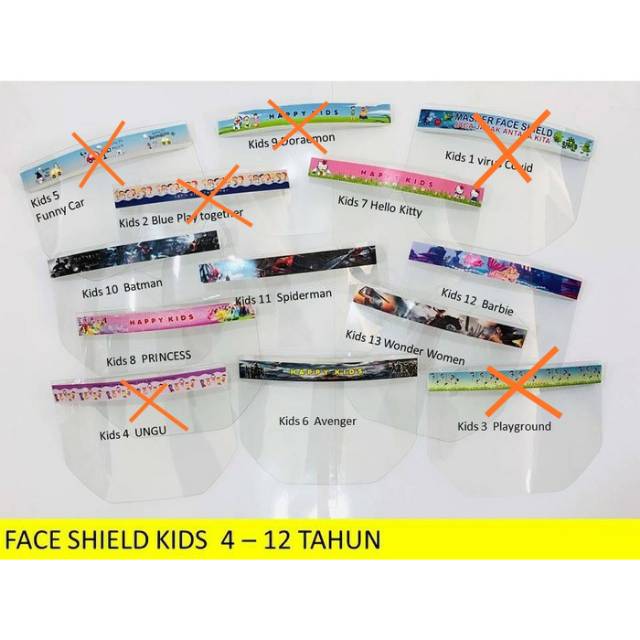 Faceshield anak karakter
