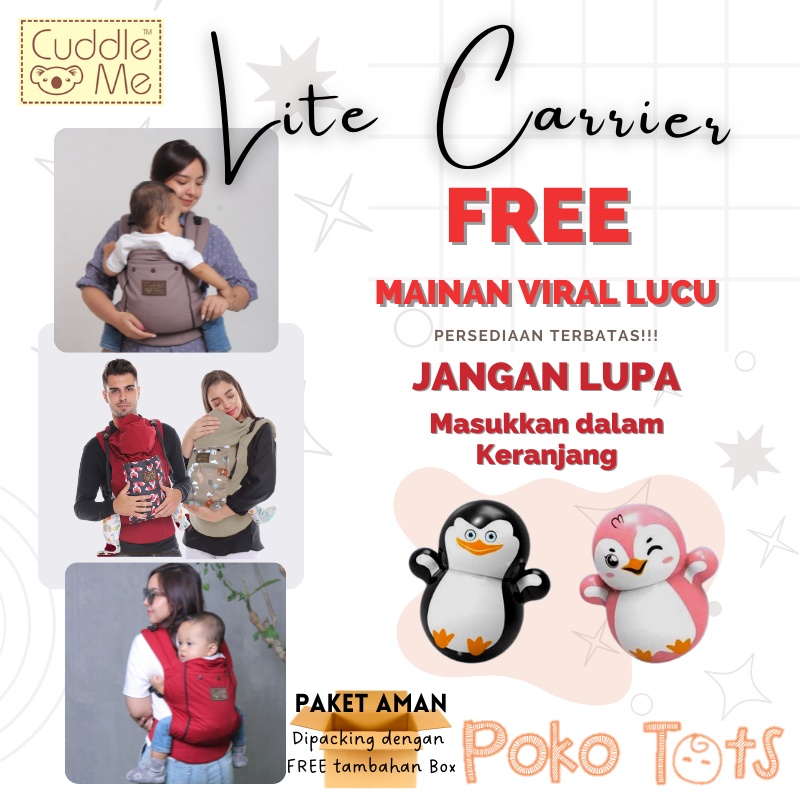 [BONUS BEBAS PILIH] Cuddle Me Lite Carrier Gendongan Bayi Ransel SSC Ergonomis Baby Carrier M-Shape Aman Cuddleme LiteCarrier Solid Polos Motif