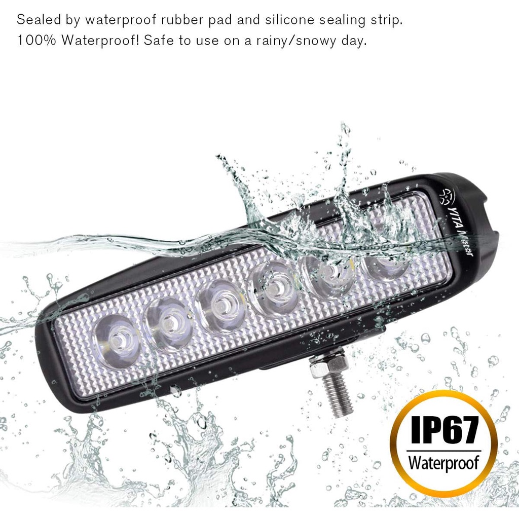 1 Pc Super Bright 18W Portable Waterproof and Durable Universal Car Spot Lights With 6 LED bulbs