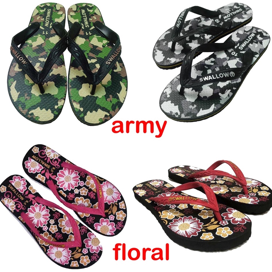 Sandal Jepit Swallow Army - Motif Camo Sandal Jepit Swallow Floral - Motif Bunga Emas Metallic Sanda