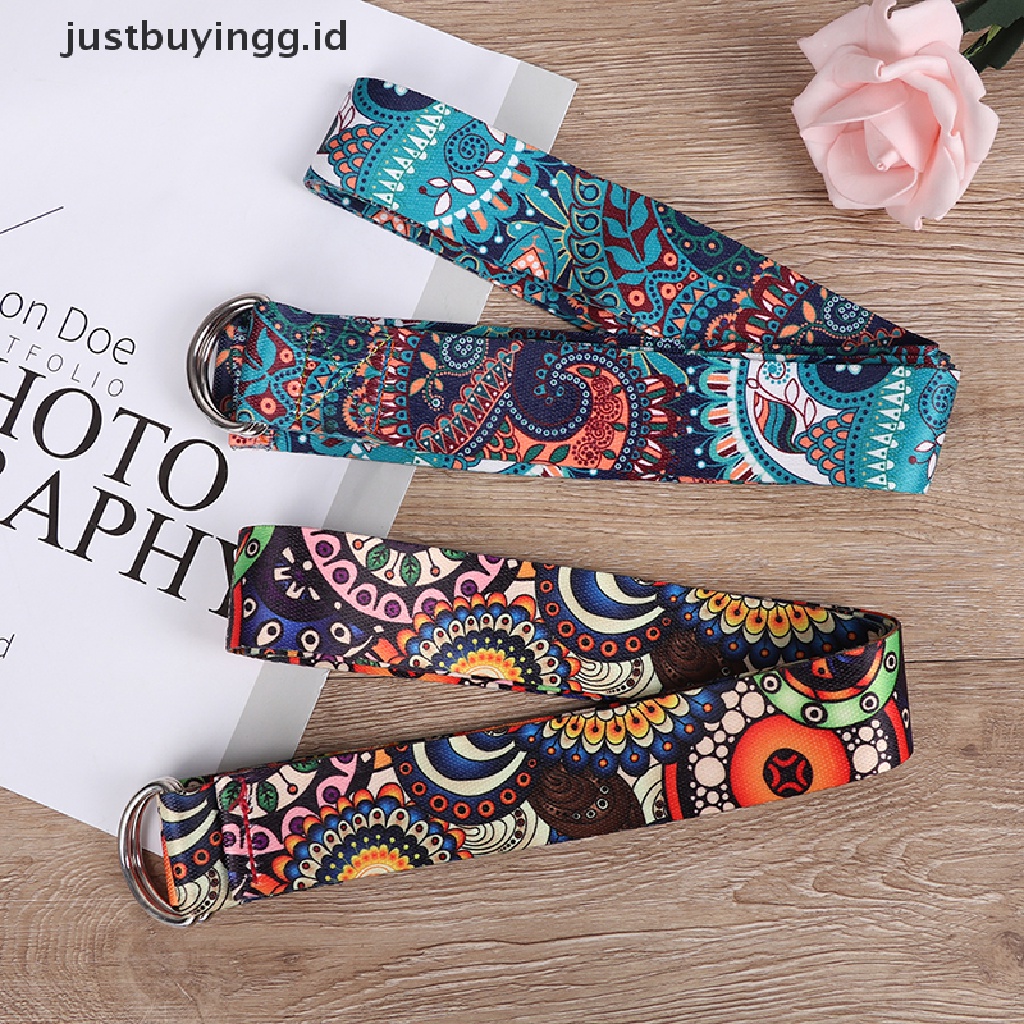 (Justbuyingg.Id) Tali Strap Adjustable Motif Print Warna-Warni Untuk Yoga / Fitness