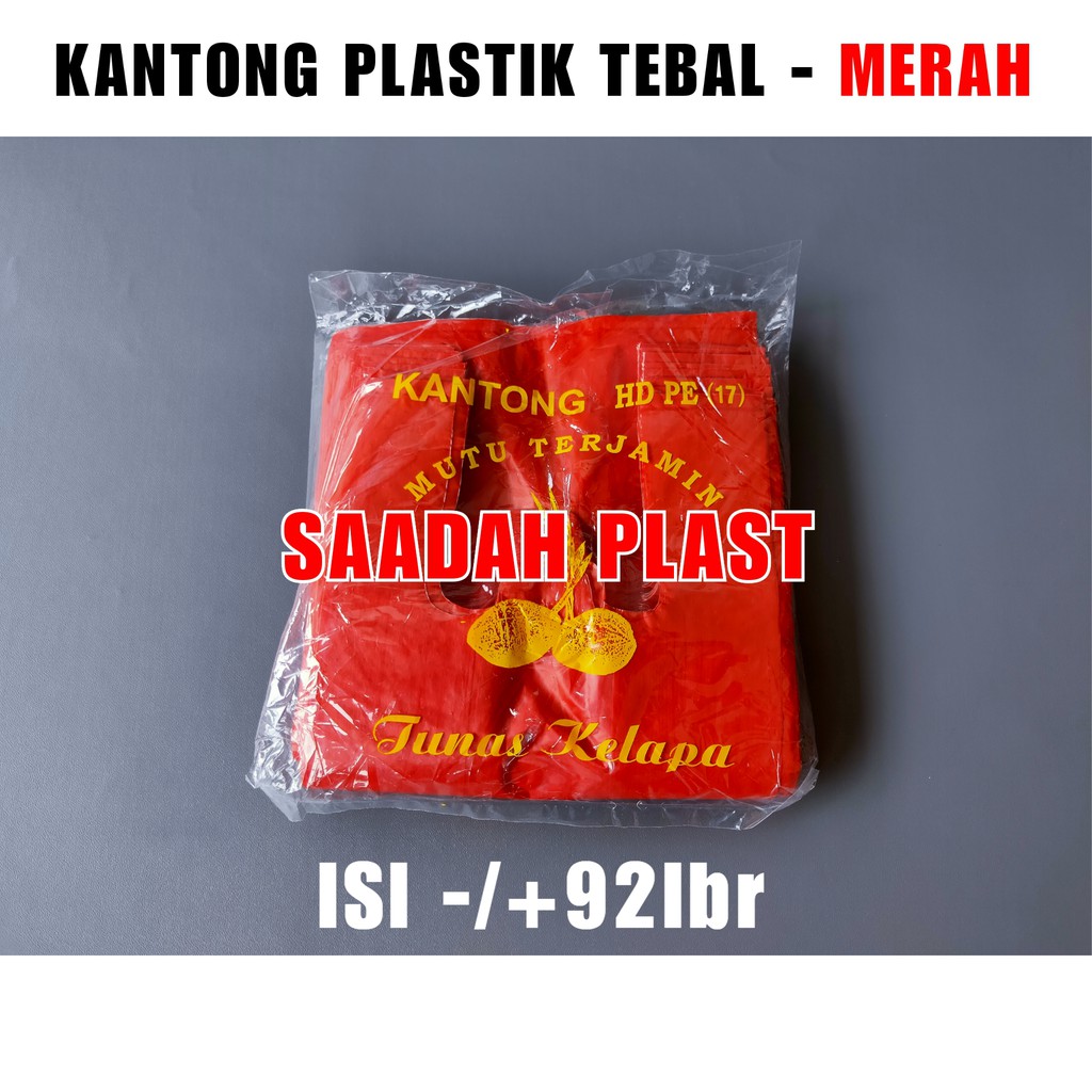 HD Kantong Plastik Kresek Tebal Merah 17 24 28 35 40