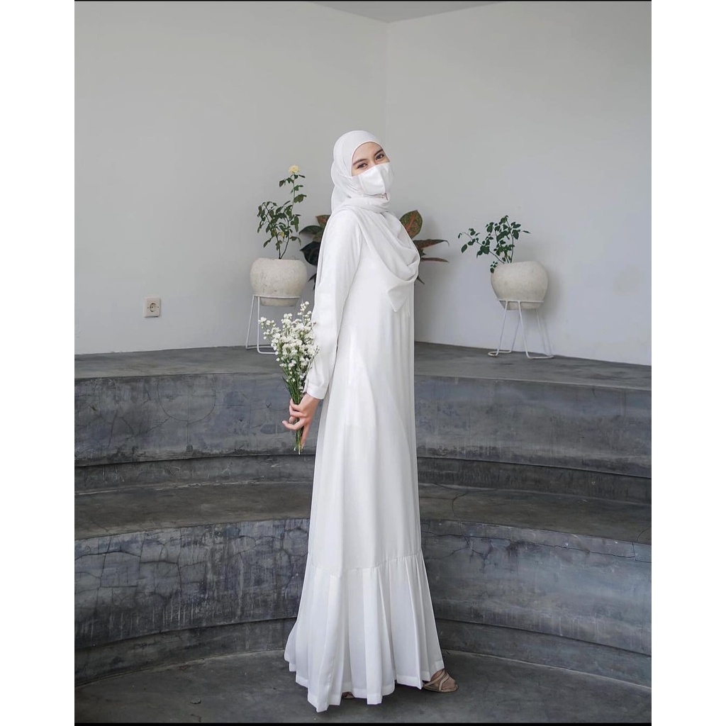 GF02 ~ GAMIS PUTIH | GAMIS CERRY RED | GAMIS BUSUI |  YURI BROKEN WHITE SERIES DRESS |GAMIS POLOS PUTIH | size S M L XL fashion muslim terbaru matt SHAQILA HQ BEST SELLER fashion muslim wanita