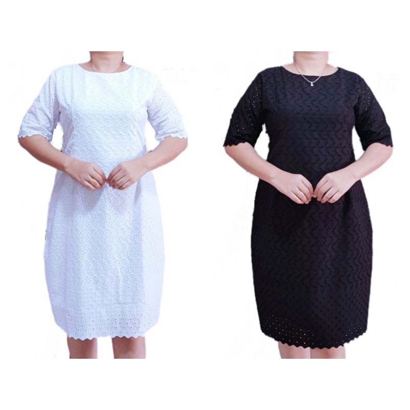 Dress katun bolong HITAM & PUTIH