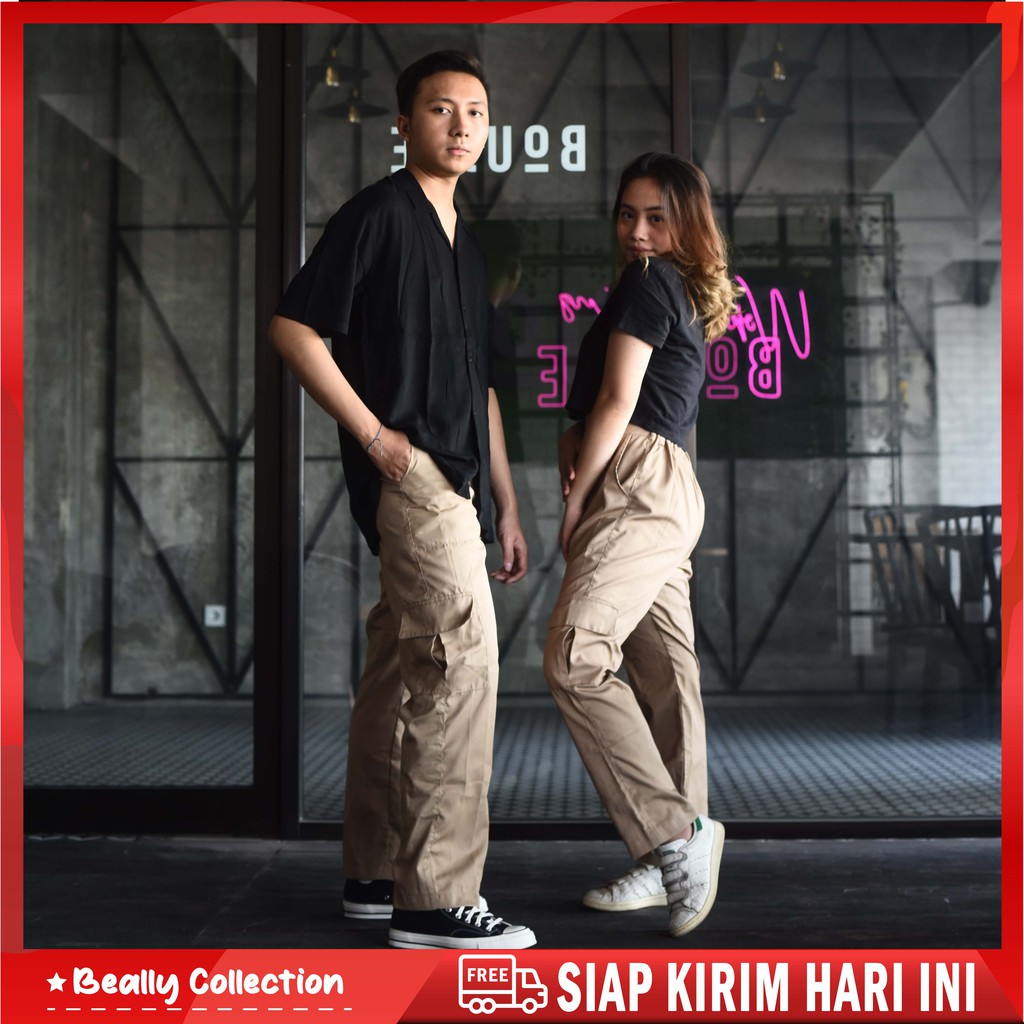 STACIE POCKET PANTS M-XXXXL BIG SIZE 100KG++ MUAT CELANA CARGO PRIA WANITA UNISEX