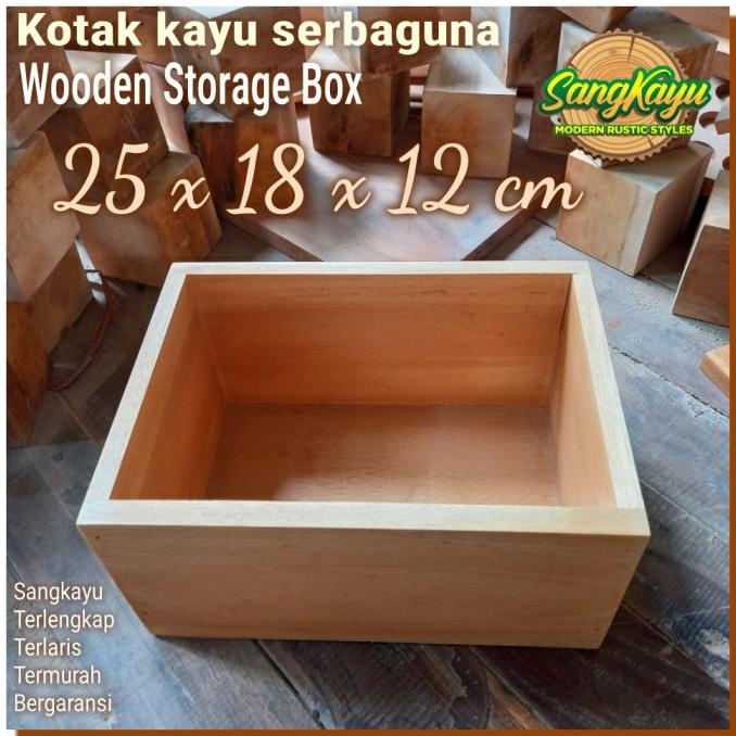 

BISA COD Kotak kayu 25x18x12cm kotak penyimpanan kotak parcel nampan wood tray PROMO Kode 595