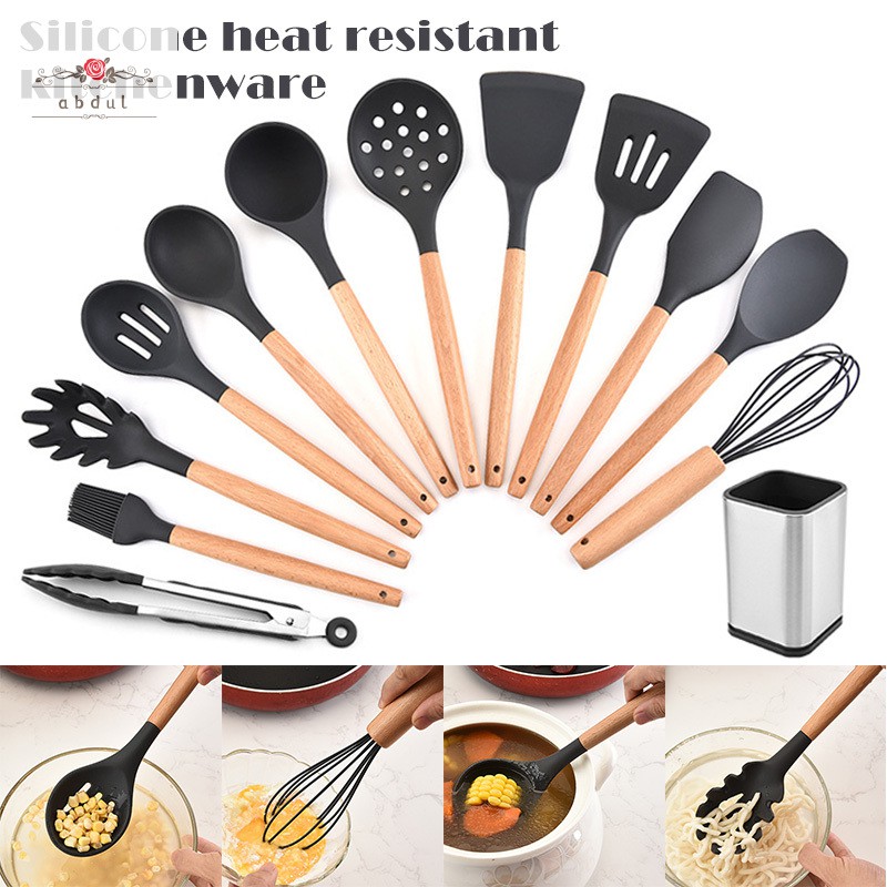 Set Sendok  Spatula dengan Bahan Silikon Anti Lengket dan 