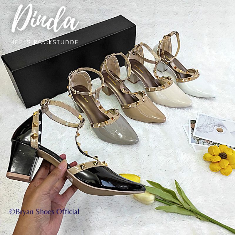 Bryan Dinda Heels Tahu 5cm Pesta Wedding Prewedding Rockstude Bigsize Oversize Jumbo 36-40 41 42 43