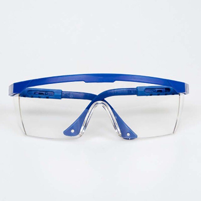 Kacamata Safety Bening Frame BIRU Flexible List Tangkai Adjustable Glasses Pelindung Tukang Glass