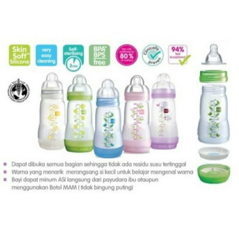 MAM Anti Colic Bottle 160ml 240ml Original Botol Susu Anti Kolik Mam