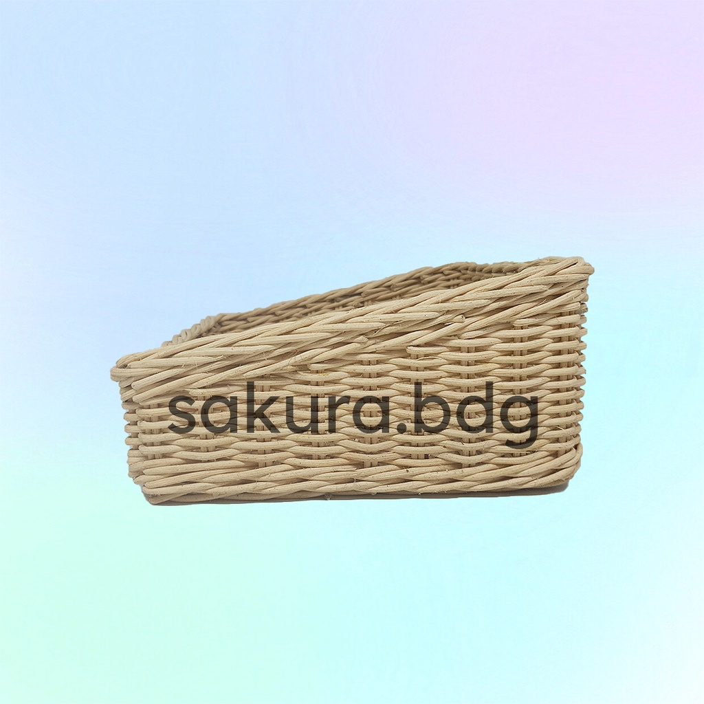 K130 - Keranjang rotan PREMIUM kotak sandar 20x20x5-10 cm hampers parcel souvenir lamaran mahar deko