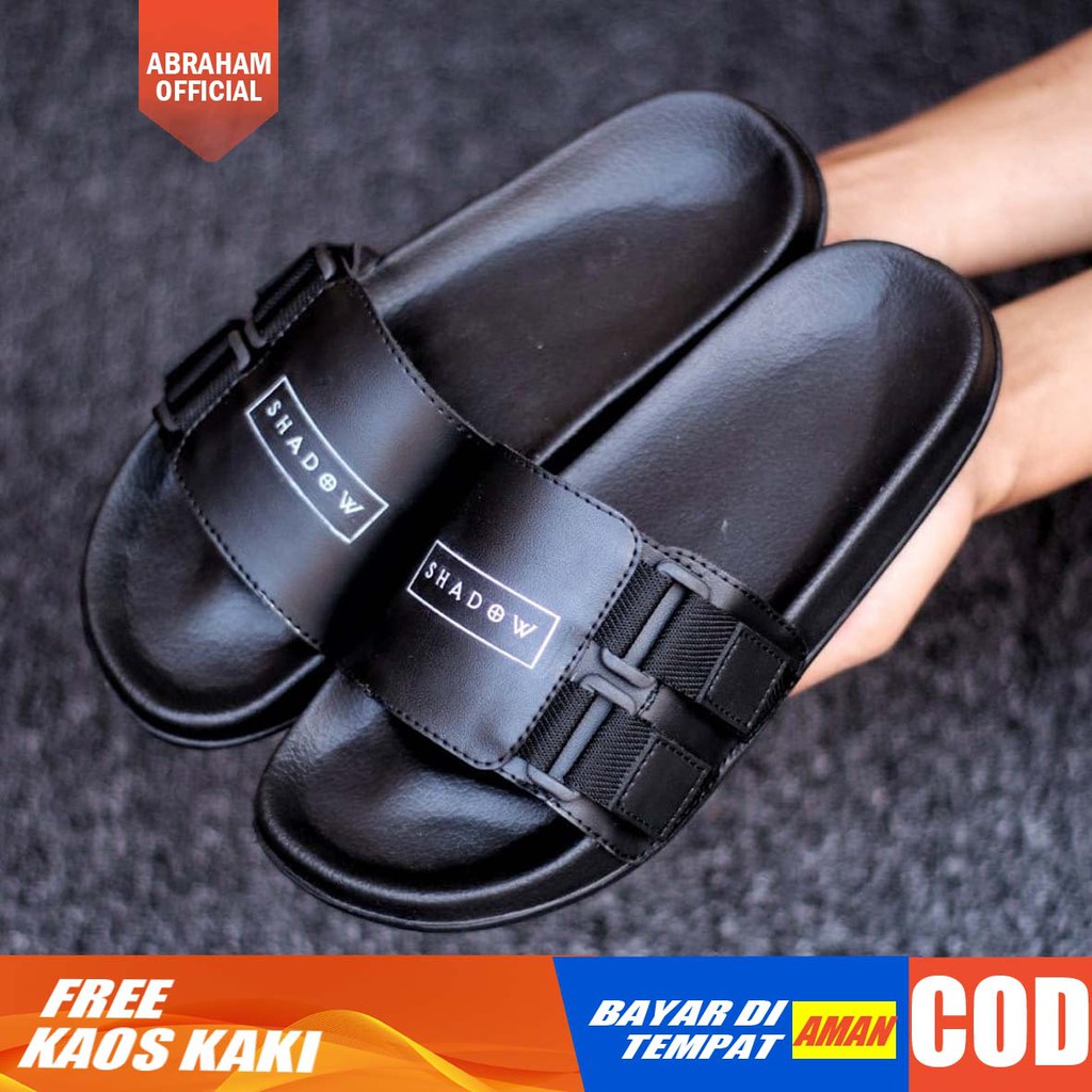 ABRHM FLUX Sandal Slide Pria Sandal Slop Pria Kulit Pu Sendal Selop Cowok / Cowo Keren Ori Kekinian