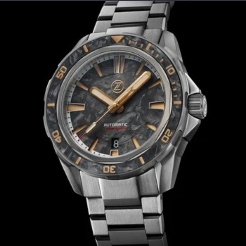 Zelos Watch Swordfish Titanium Forged Carbon 42mm Brand New Limited Edition