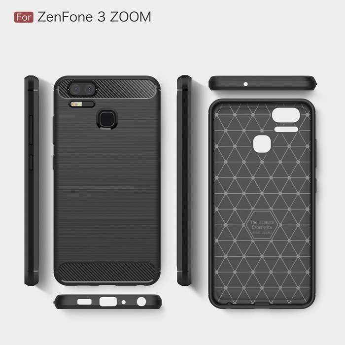 Aksesoris Hape-FIBER LINE Asus Zenfone 3 Zoom S ZE553KL case casing cover carbon hp
