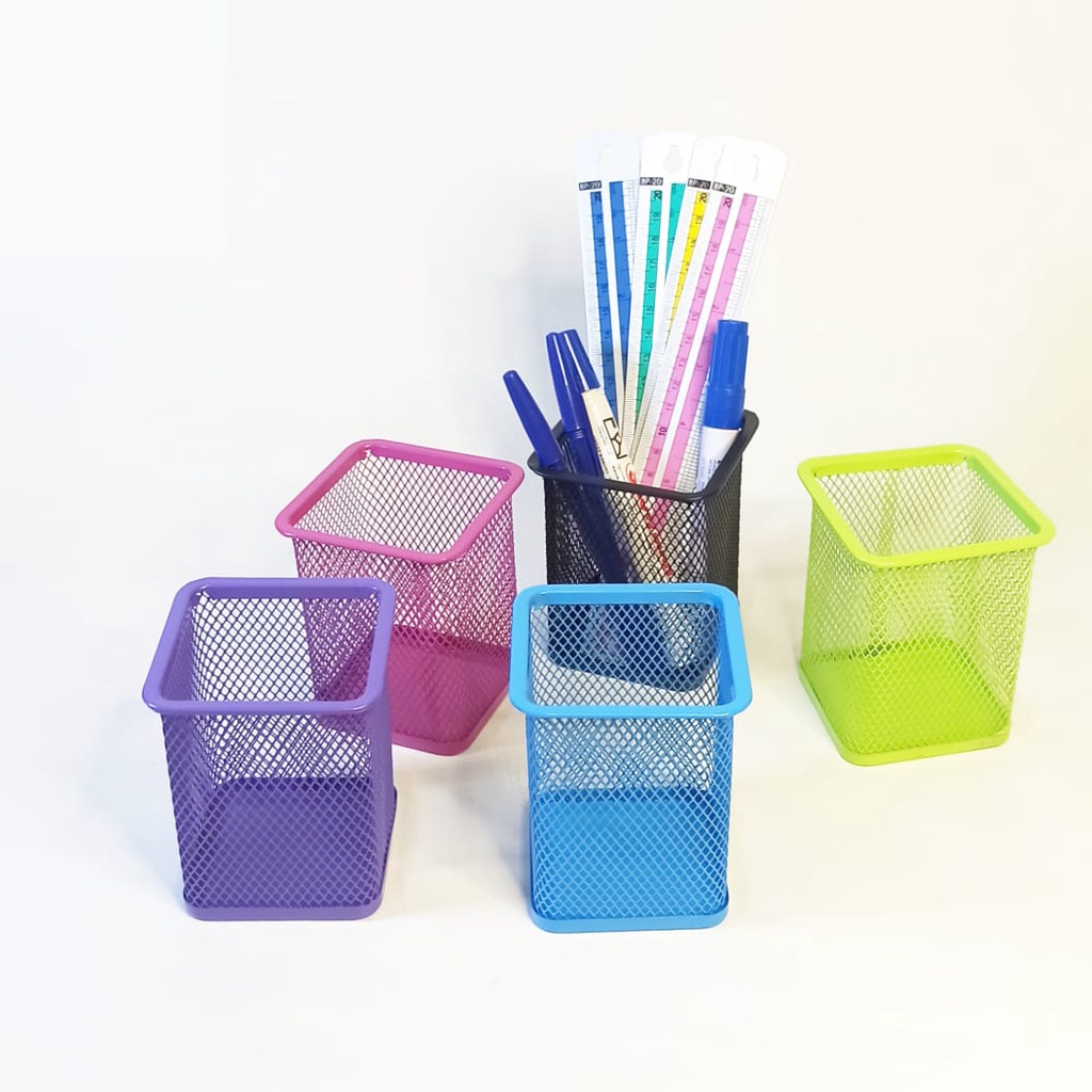 

SOS Pen Stand Besi Segi / Pen Holder / Pen Organizer / Tempat Pen/Pen Box