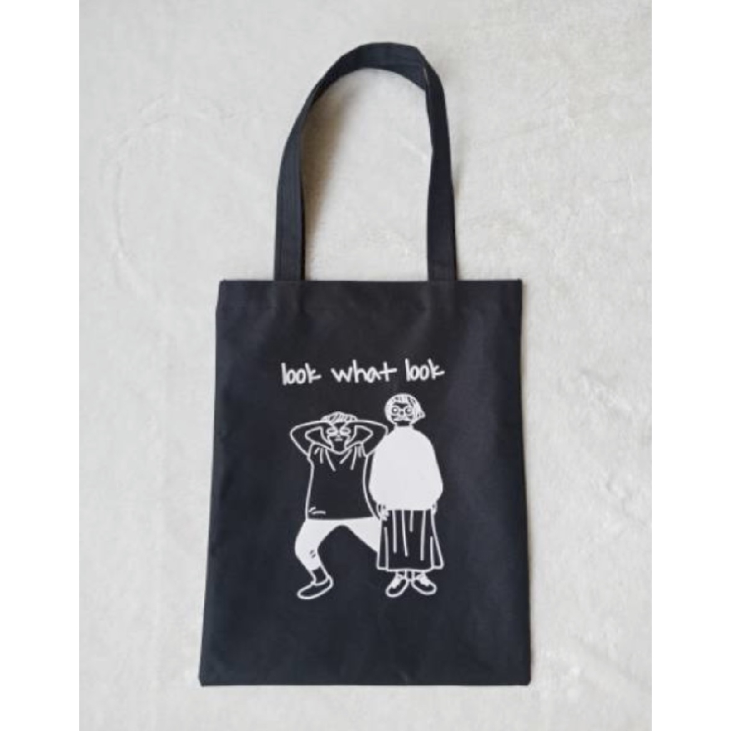 Tote Bag Look What Look Tas Tote Bag Resleting Tas Totebag Wanita