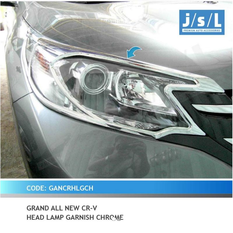 Garnish lampu depan Grand CRV/ head lamp garnish Chrome + Hitam jsl