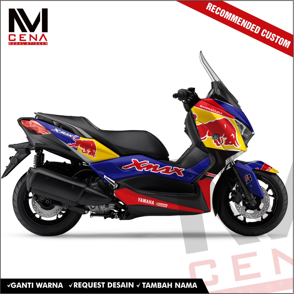 Sticker Decal XMAX Sticker Xmax Striping XMAX FULL BODY STIKER XMAX Decal Yamaha XMAX RED BULL