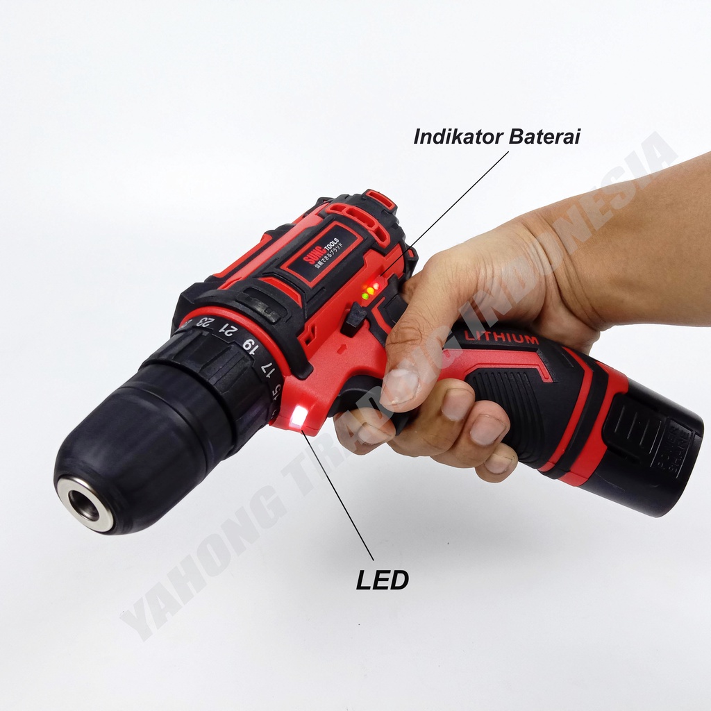 Mesin Bor Baterai Cordless Drill Bor Batere 12V SUNC TOOLS