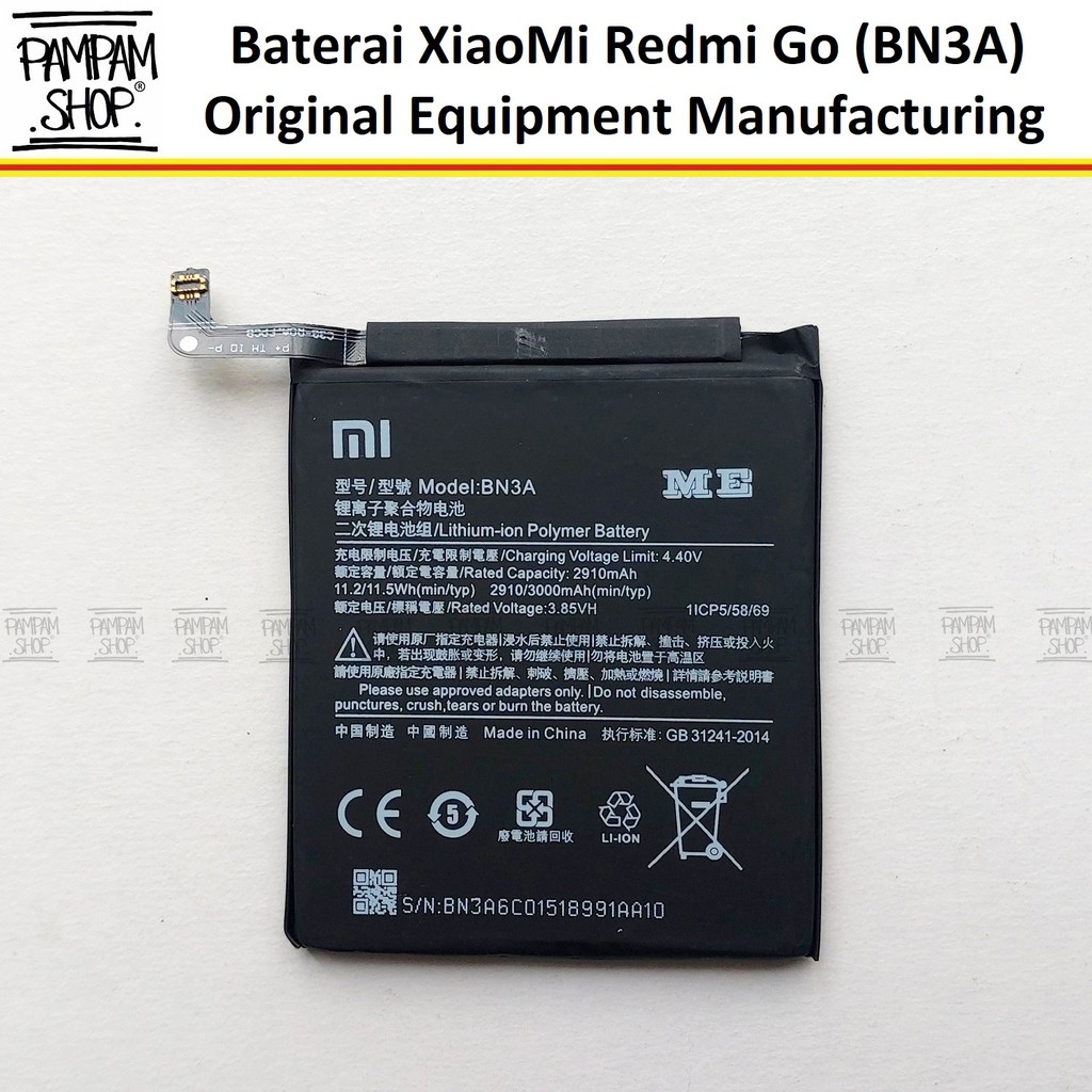 Baterai XiaoMi BN3A Redmi Go Original OEM Batre Batrai Battery Xiao Mi BN 3A HP Ori