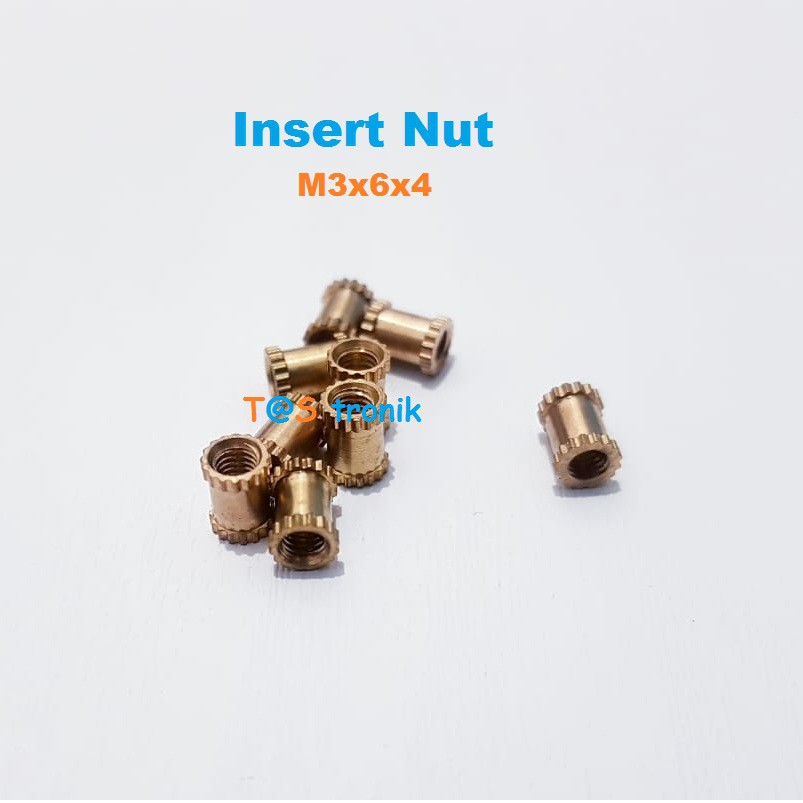 Insert Nut M3 Mur Tanam m3 m3x6x4 mur insert 3mm knurl nut