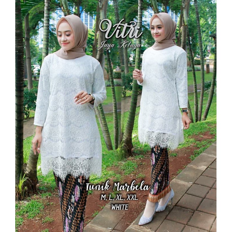 Kebaya Brukat Tunik Marbella Aneka Warna Terbaruuu