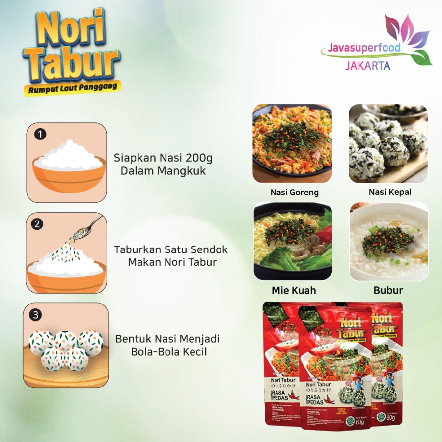 Nori Tabur Rumput Laut Panggang - Rasa Pedas- 60g