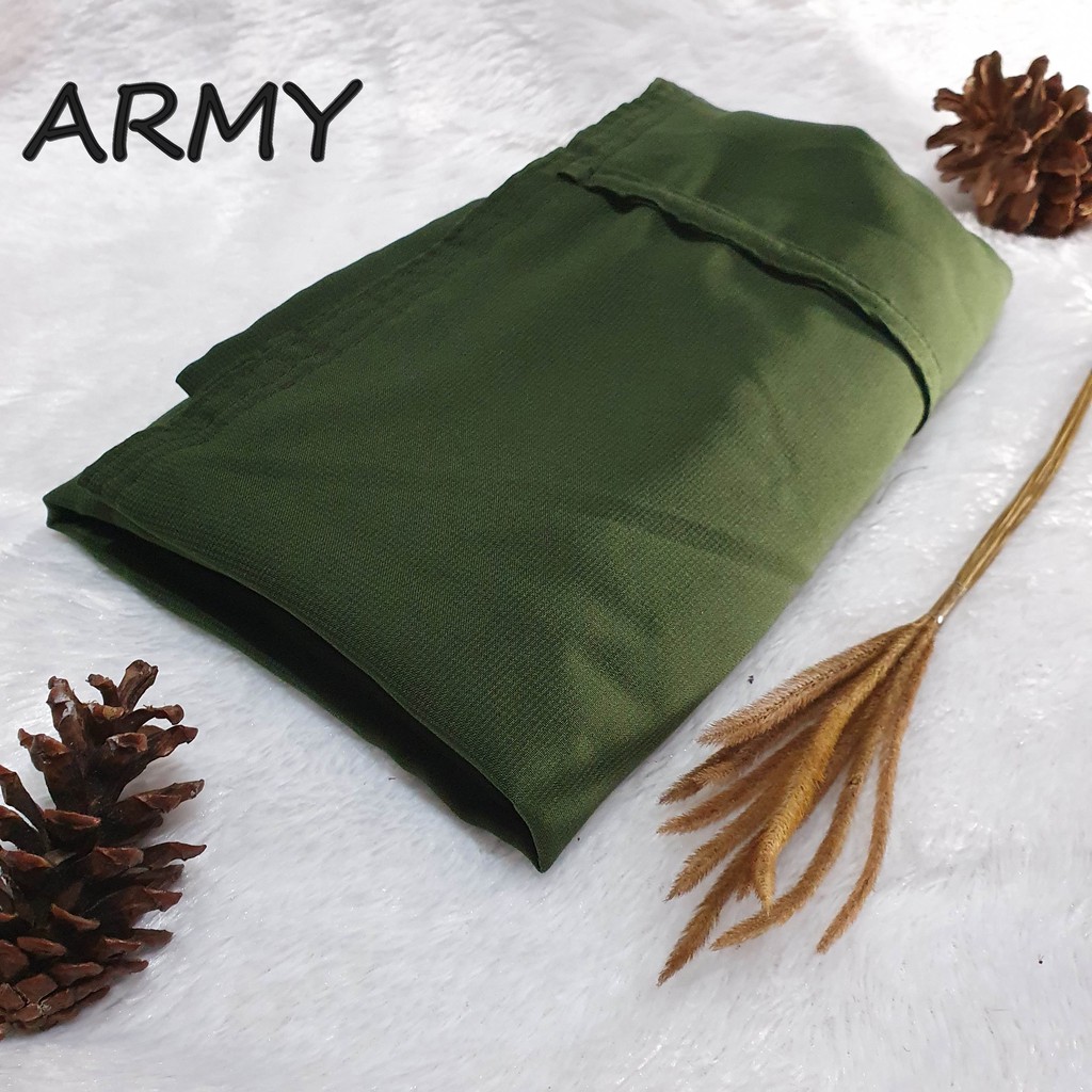 Khimar KAYLA Dua Layer Jumbo Nonped / Fine Katun Hijab Syari-army