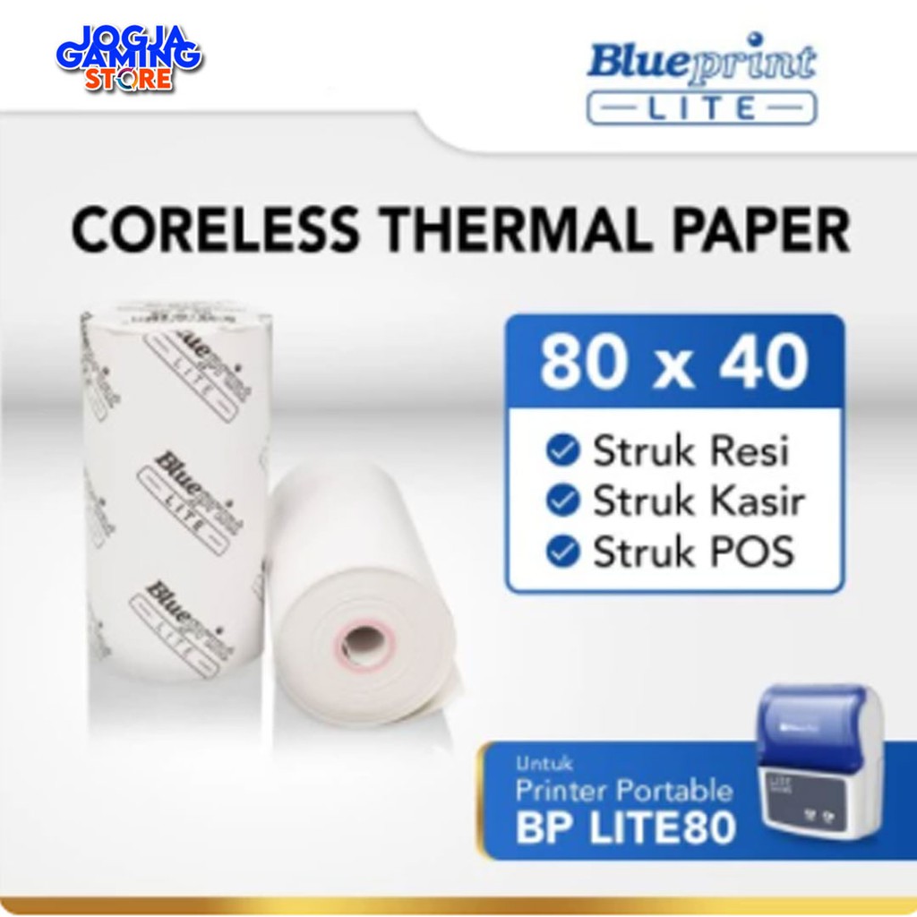 

Kertas Thermal / Kertas Kasir / Kertas Struk Parkir BLUEPRINT LITE 80X40 mm