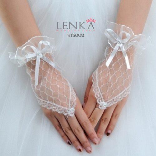 [BEST SELLER] SARUNG TANGAN PENDEK JARING PENGANTIN PESTA WANITA SHORT GLOVES STS002