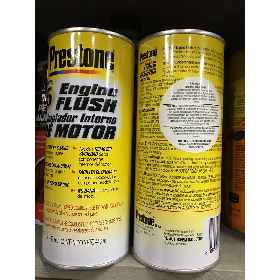 ENGINE FLUSH / CAIRAN KURAS OLI MESIN PRESTONE 15 FL OZ / 443 ML