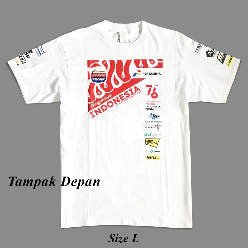 Baju Kaos Tshirt Official Mandalika Pertamina Gp team Indonesia (dengan tanda tangan)