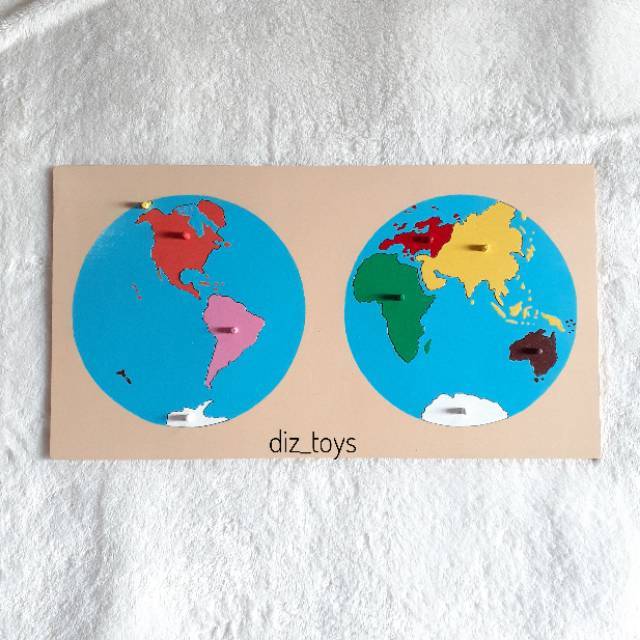 Montessori World Map Puzzle Jual Puzzle World Continent Map Montessori Indonesia Shopee Indonesia