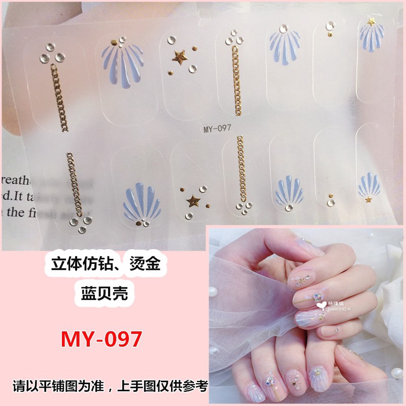 MY091-140 Stiker Kuku 3D Model Diamond Warna Gradasi untuk Nail Art