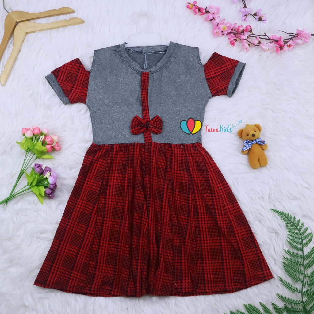 Dress Sabrina Rempel Uk 4-5 Tahun / Dres Anak Perempuan Murah Lucu Adem Girl Grosir Baju Import