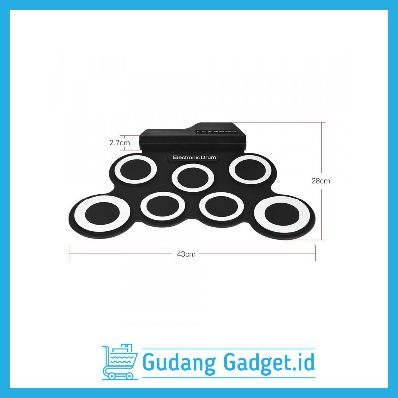 Electronic Digital Drum Kit 7 Pads Roll Up USB Power Ammoon drum elektrik portable G3002 g3003 Grab