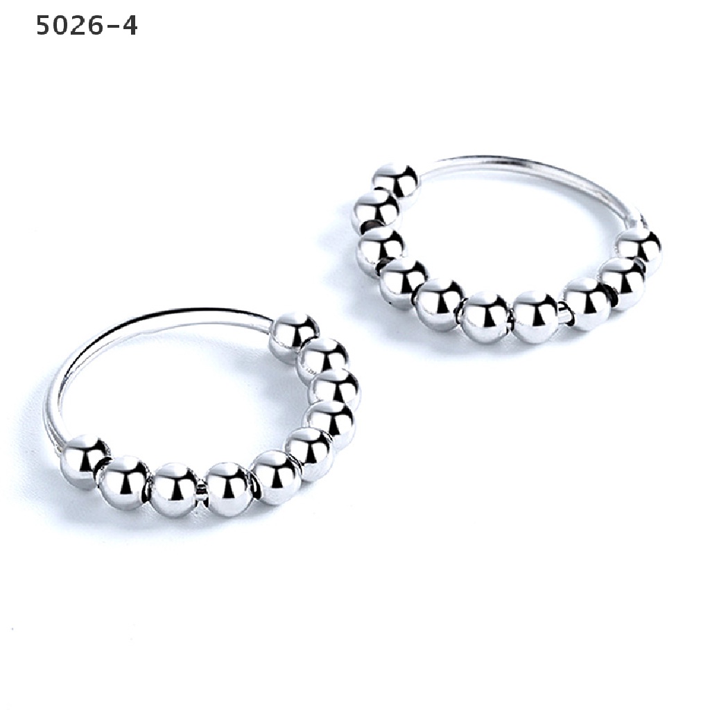 5026-4 Geometry Beads Ring Rotate Anti Stress Anxiety Men Women Ring Fashion Jewelry 5026-4